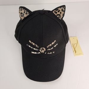 Collection Eighteen Black Leopard Cat Baseball Cap
